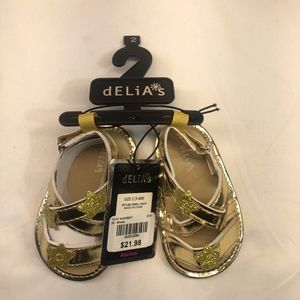 dELiAs Baby Girls Gold Fashion Sandals